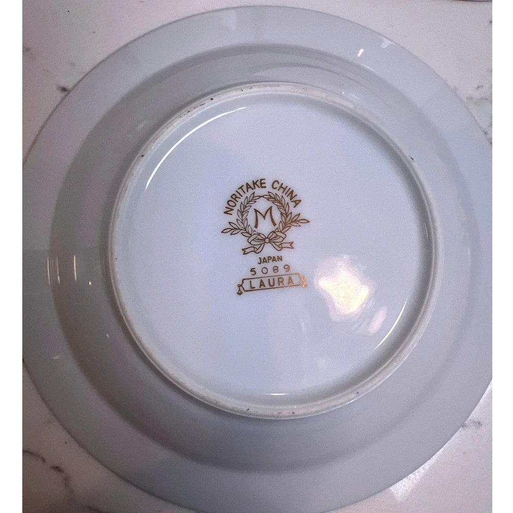 Noritake China Laura 5089 Gold Wheat Salad Plate and Fruit Bowls Set of 3 Japan